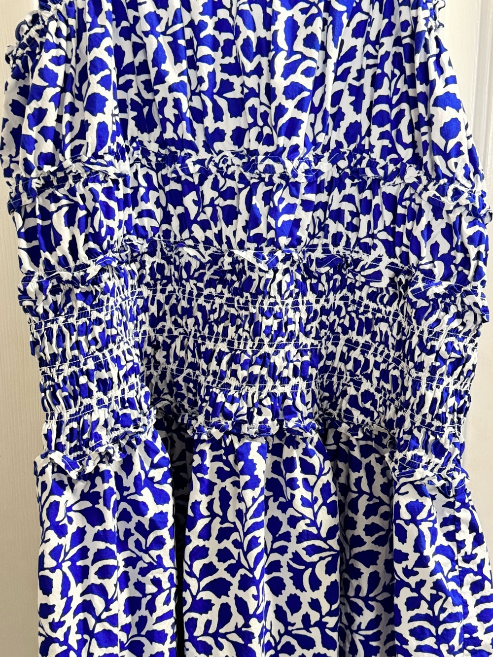 Time and Tru Blue and White Floral Smocked Sundress LIKE NEW plus size XXL 20 - Picture 6 of 10
